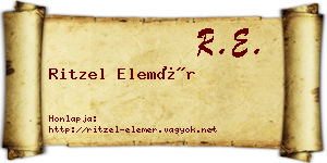 Ritzel Elemér névjegykártya