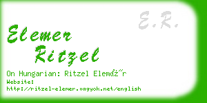 elemer ritzel business card